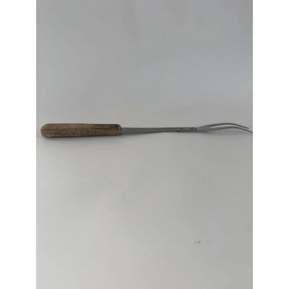 Imperial Home Veri Sharp Meat Carving Serving Fork Wood Handle USA Vintage